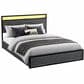 HOMLUX Full 2-Drawer Storage Bed with LED Headboard and USB Ports in Gray, , large