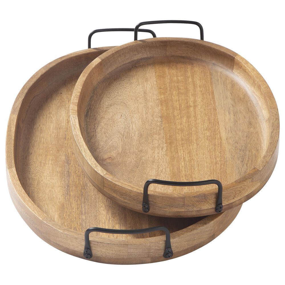 Ashley Jocelyne Tray in Brown and Black &#40;Set of 2&#41;, , large