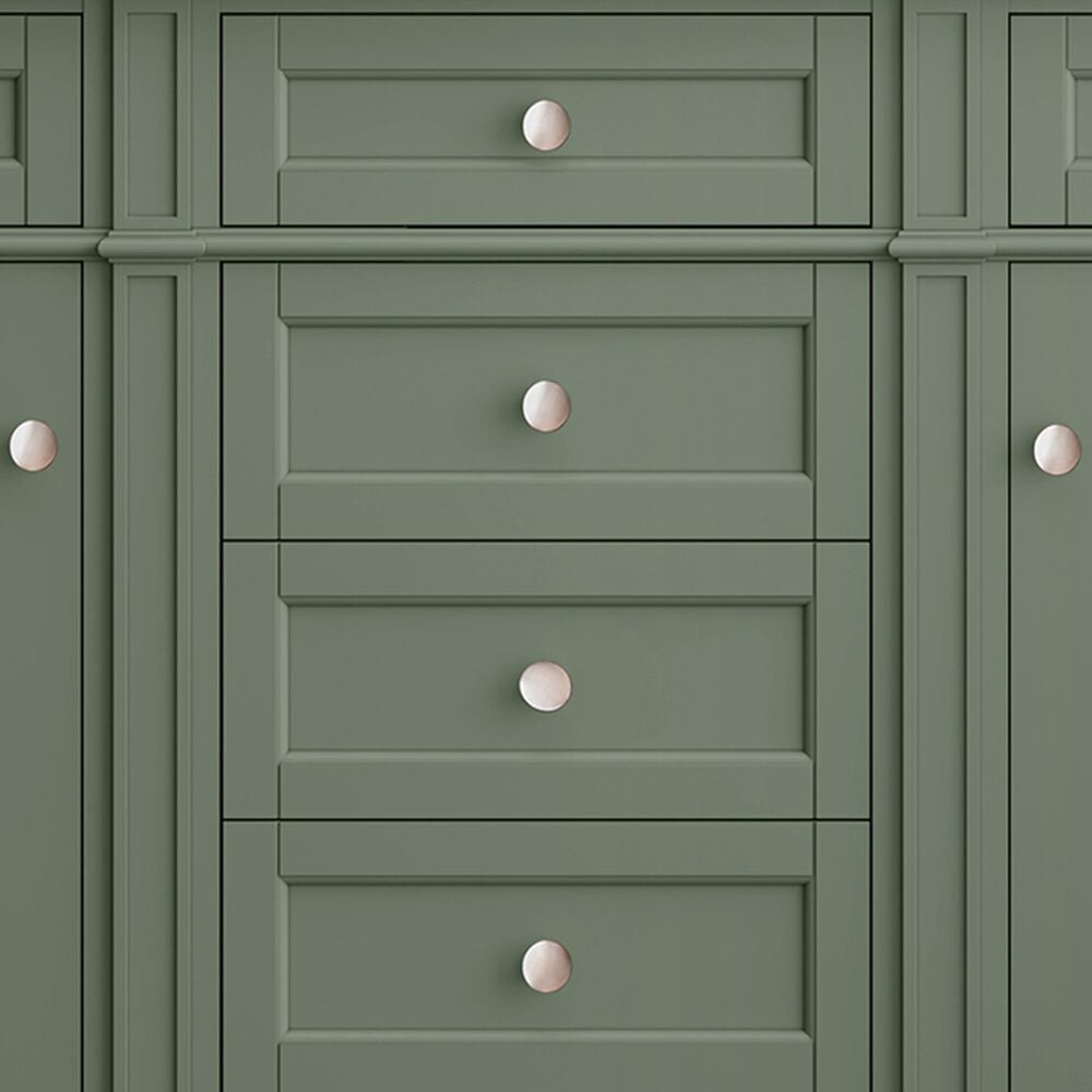 James Martin Vanities Brittany 60&quot; Double Bathroom Vanity in Smokey Celadon with 3 cm Carrara White Marble Top and Rectangular Sinks, , large