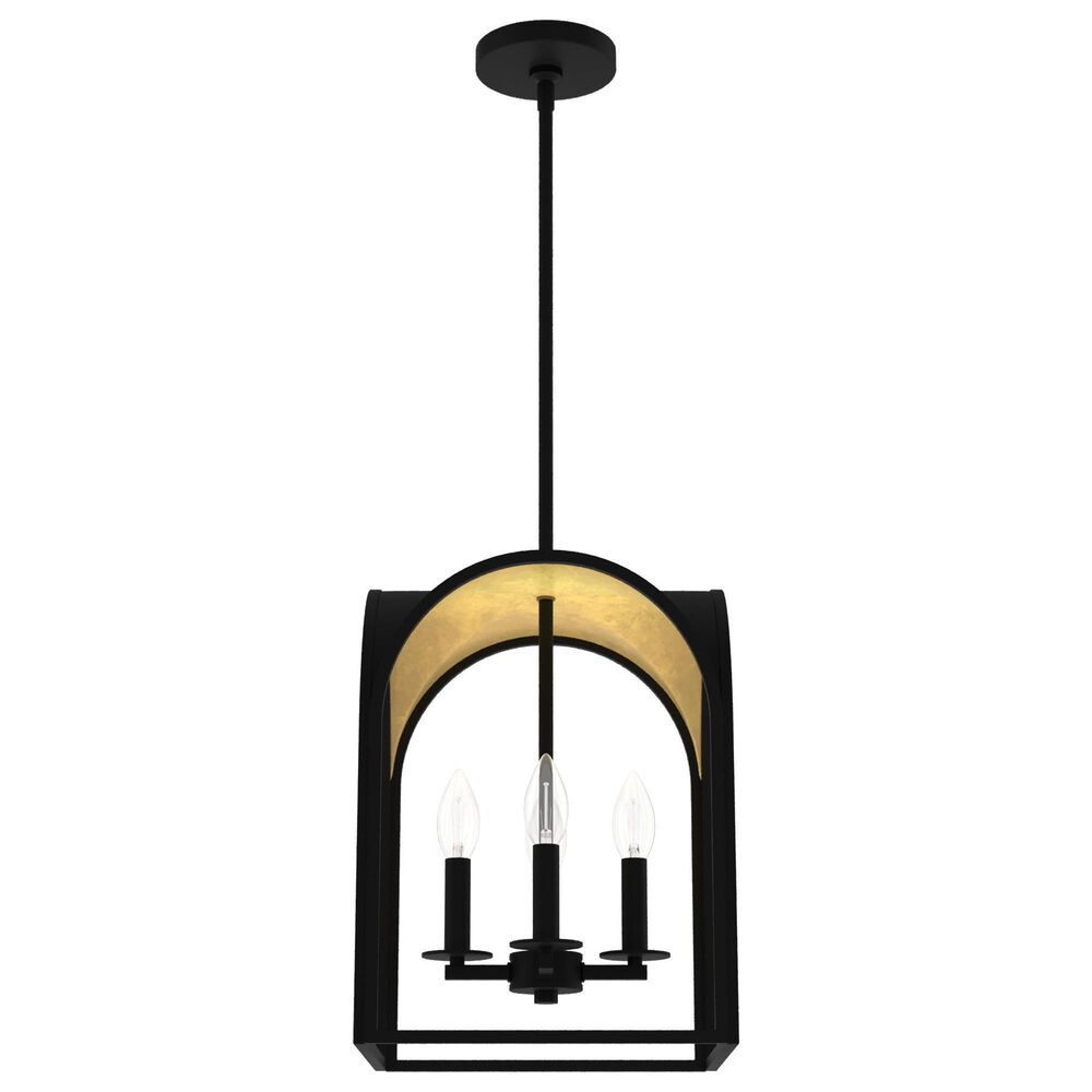 Hunter Dukestown 12" 4-Light Lantern Pendant in Natural Iron and Gold Leaf, , large