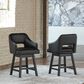 Signature Design by Ashley Tallenger 25" Swivel Counter Stool with Black Cushion in Dark Brown, , large