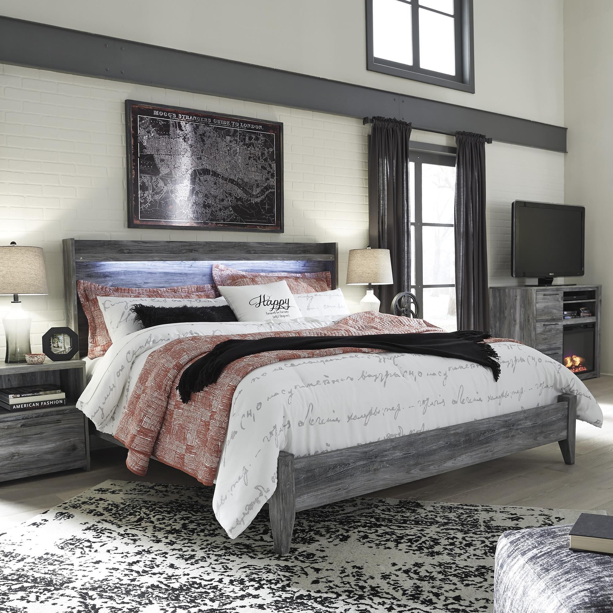 Signature Design by Ashley Baystorm 3 Piece King Panel Bed Set in