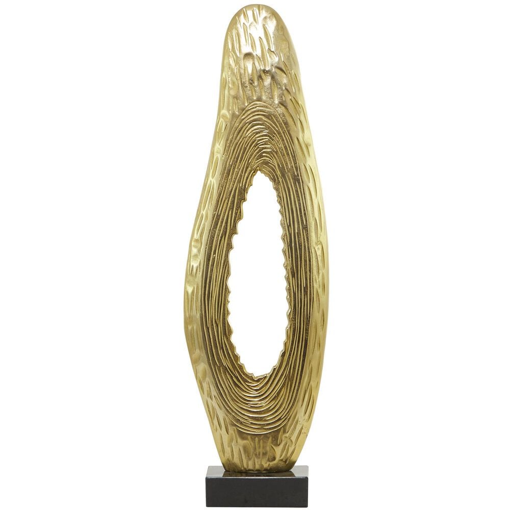 Maple and Jade Abstract Teardrop Decorative Sculpture in Satin Gold and Black, , large