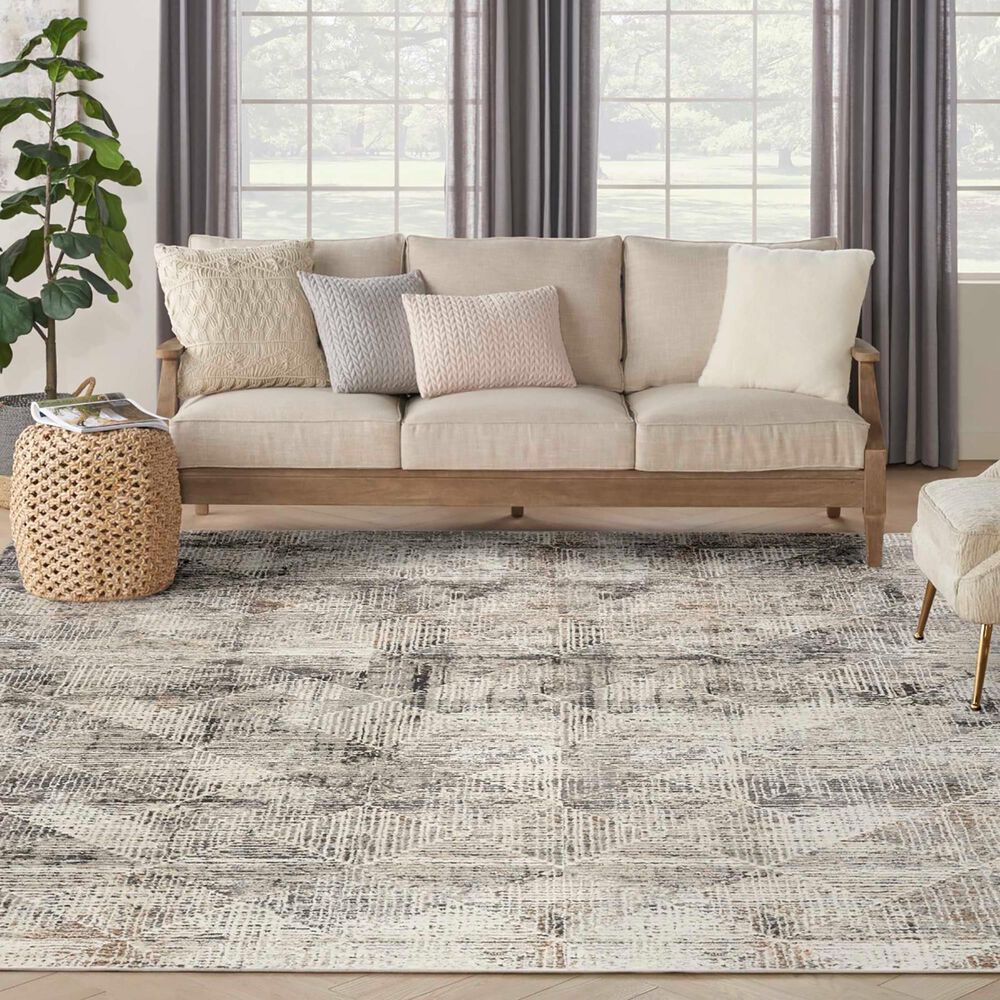 Nourison Sustainable Trends 9&#39; x 12&#39; Ivory and Multicolor Area Rug, , large