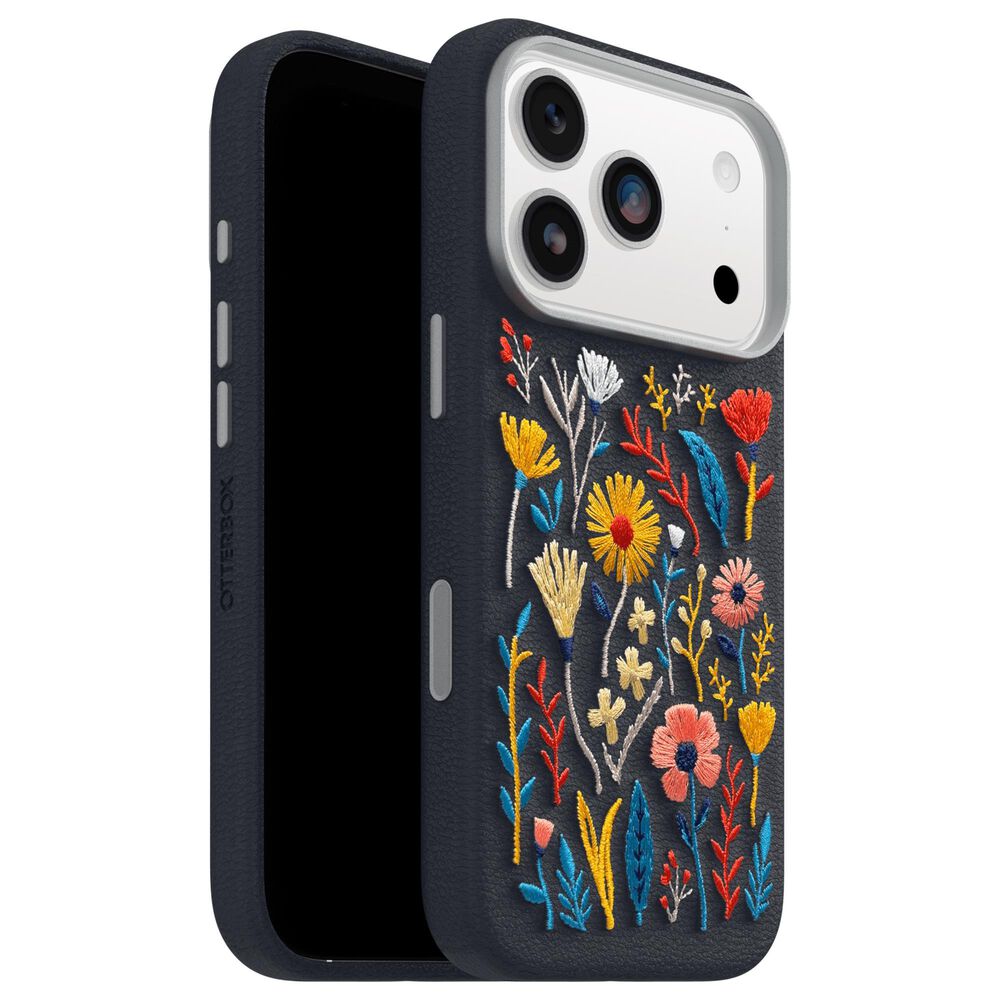 OtterBox Symmetry Cactus Leather Embroidery MagSafe Case for iPhone 17 Pro in Enchanted Garden, , large