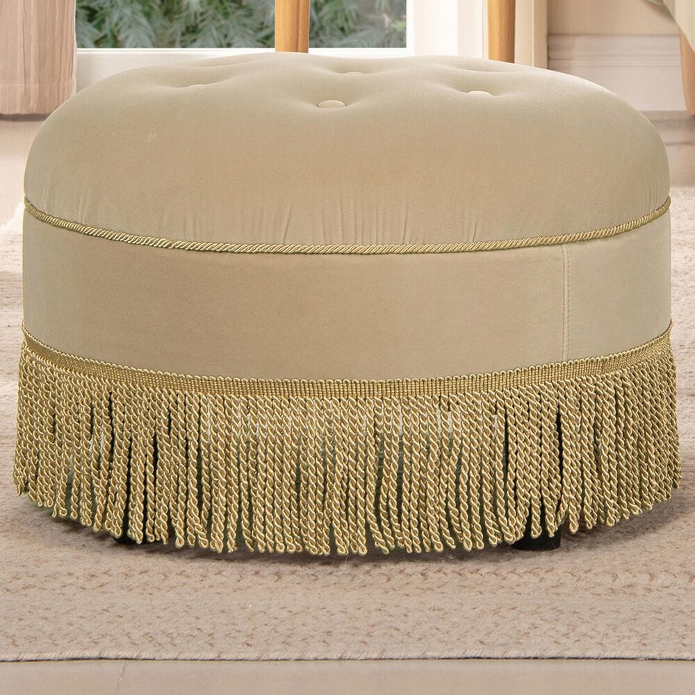 Jennifer Taylor Home Yolanda Standard Ottoman in Fawn Brown and Gold, , large