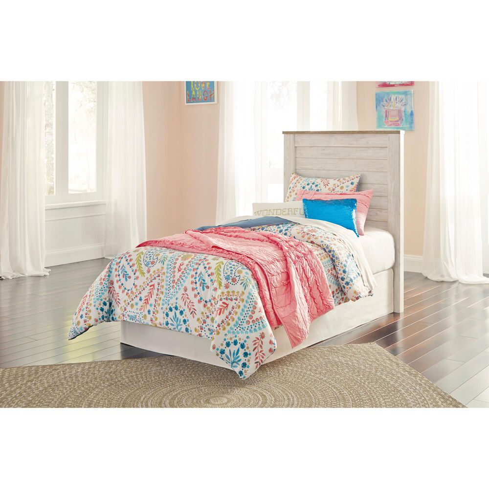 Ashley Willowton Twin Panel Headboard in Whitewash, , large