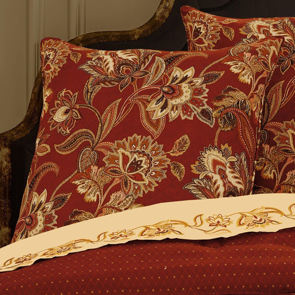 J. Queen New York Montecito 26&quot; Square Euro Pillow Sham in Red, , large