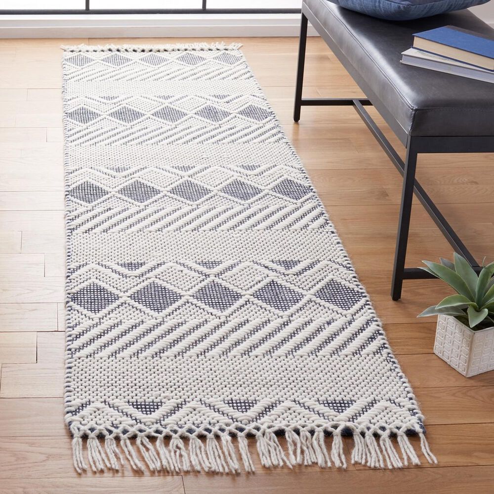Safavieh Natura 2&#39;3&quot; x 8&#39; Ivory and Charcoal Runner, , large