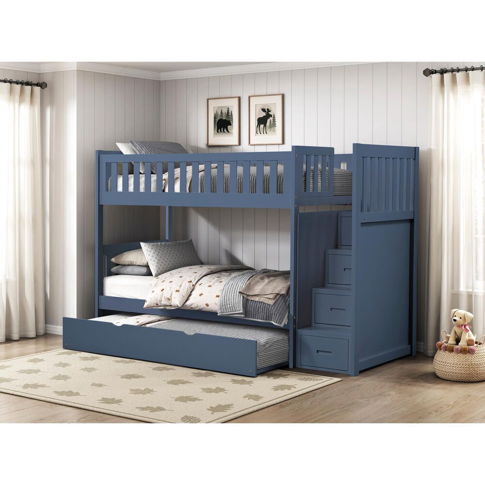 Homelegance Twin/Twin Step Bunk W/ Trundle, , large