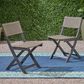 Hearth and Haven Hillside Outdoor Foldable Bistro Chair in Grey and Brown (Set of 2), , large
