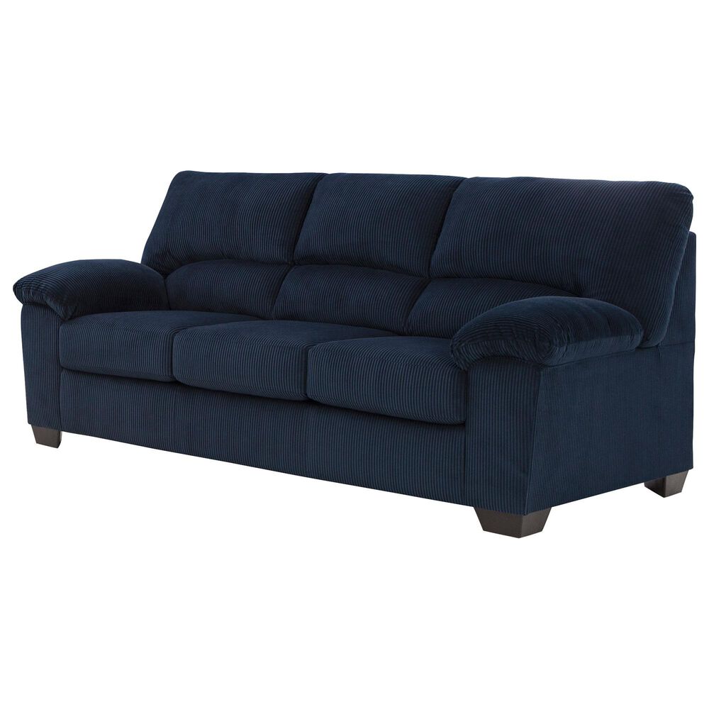 Ashley SimpleJoy Stationary Sofa in Navy, , large