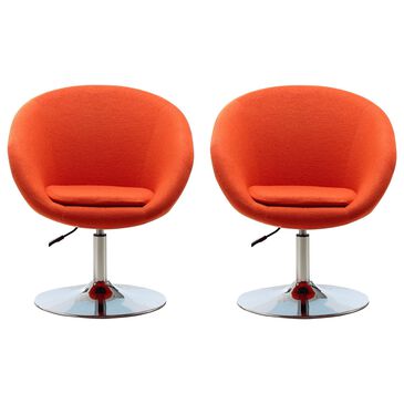 Dayton Hopper Adjustable Swivel Accent Chairs in Orange (Set of 2), , large
