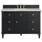 James Martin Vanities Lorelai 48" Single Bathroom Vanity in Black Onyx with 3 cm Eternal Jasmine Pearl Silestone Top, Rectangular Sink and FreePower Wireless Charger, , large