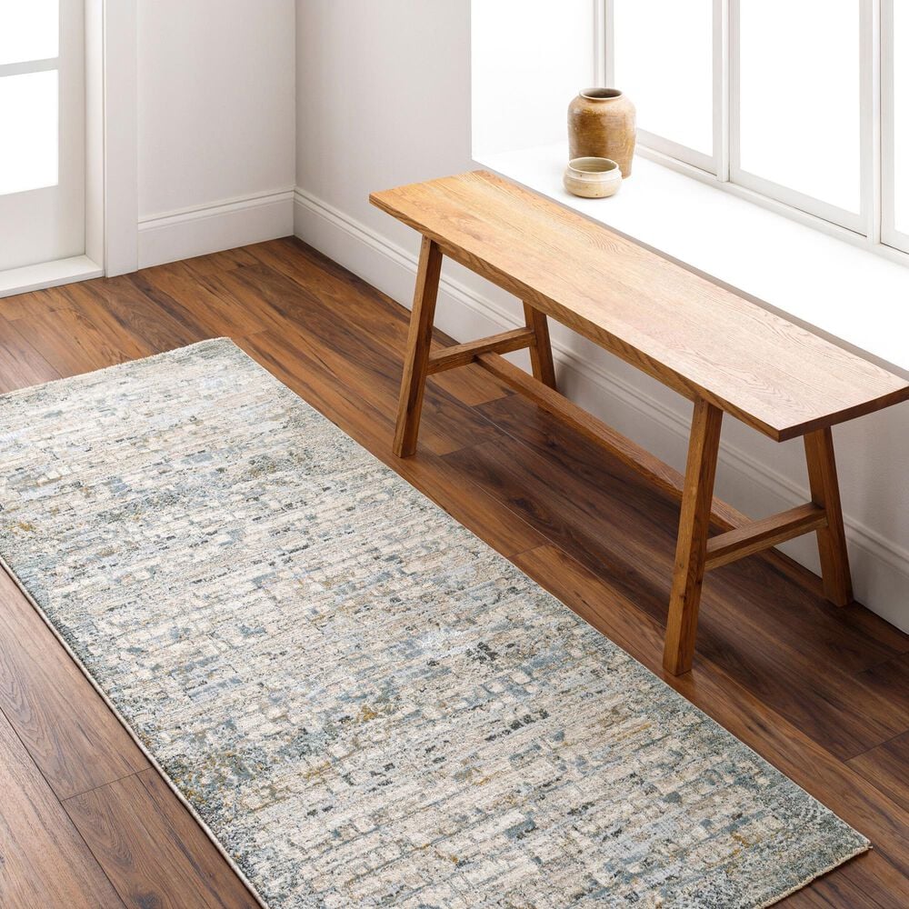 Surya Dresden Taupe, Off-White, Light Gray, Deep Teal, Dusty Sage, Ink Blue and Mustard 2&#39;7&quot; x 10&#39; Runner, , large