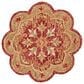 L&R Resources Sinuous Floral Medallion 6" Scalloped Red and Multicolor Area Rug, , large