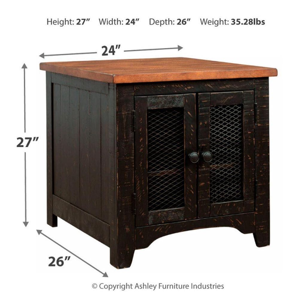 Ashley Valebeck Rectangular End Table in Black and Brown, , large