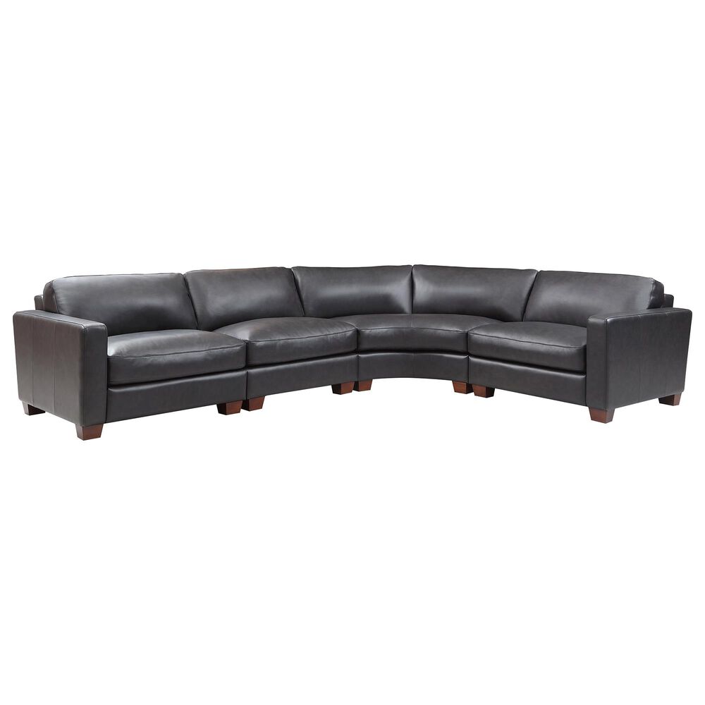 Italiano Furniture Brent Stationary 4-Piece Sectional in Charcoal, , large