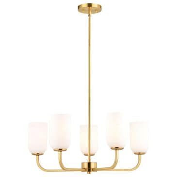 Vaxcel International Co. Ltd. Shelby 5-Light Chandelier in Natural Brass, , large