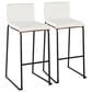 Lumisource Mason Mara Barstool with White Cushion in Gold and Walnut (Set of 2), , large