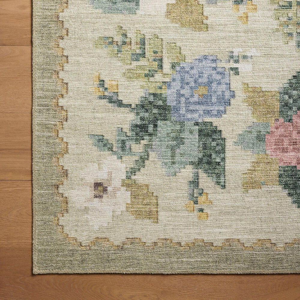 Rifle Paper Co. x Loloi Rosa Antique Rose 5&#39; x 7&#39;6&quot; Cream Area Rug, , large
