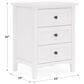 Urban Home Grace 3-Drawer Nightstand in Snowfall White and Black, , large