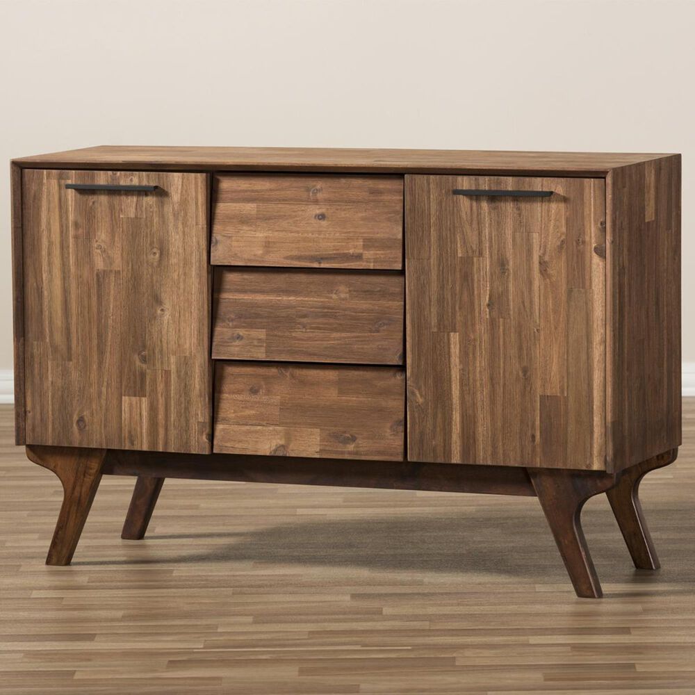 Baxton Studio Sierra 3-Drawer Sideboard in Brown, , large