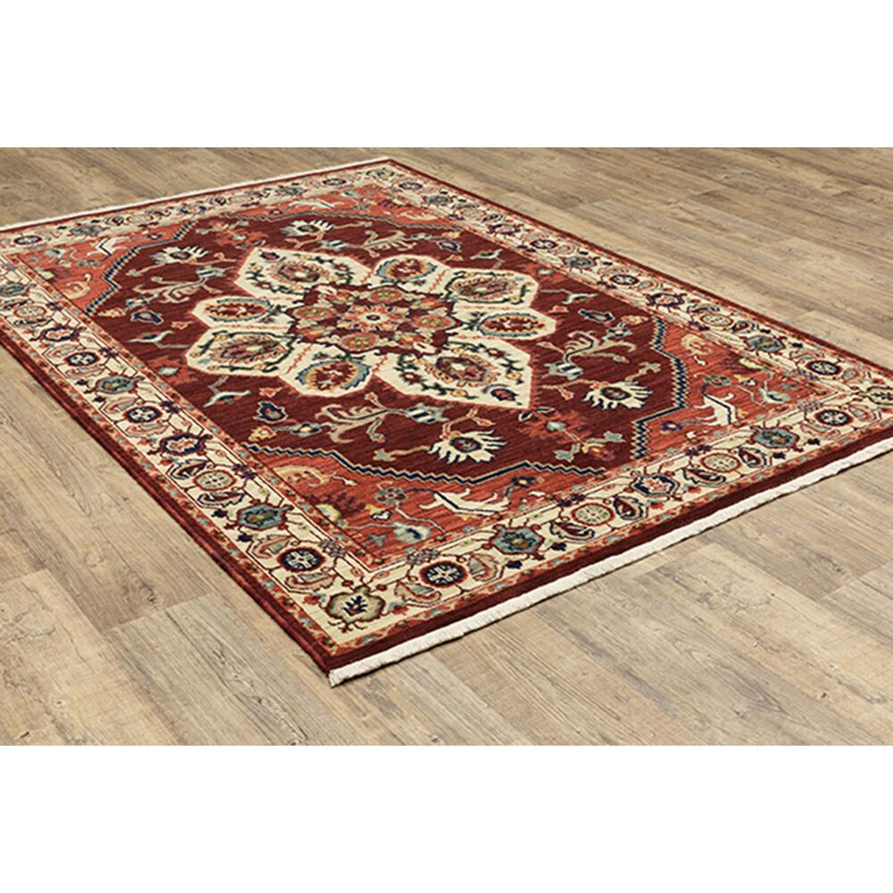 Oriental Weavers Lilihan Medallion 5502C 6&#39;7&quot; x 9&#39;6&quot; Red and Ivory Area Rug, , large
