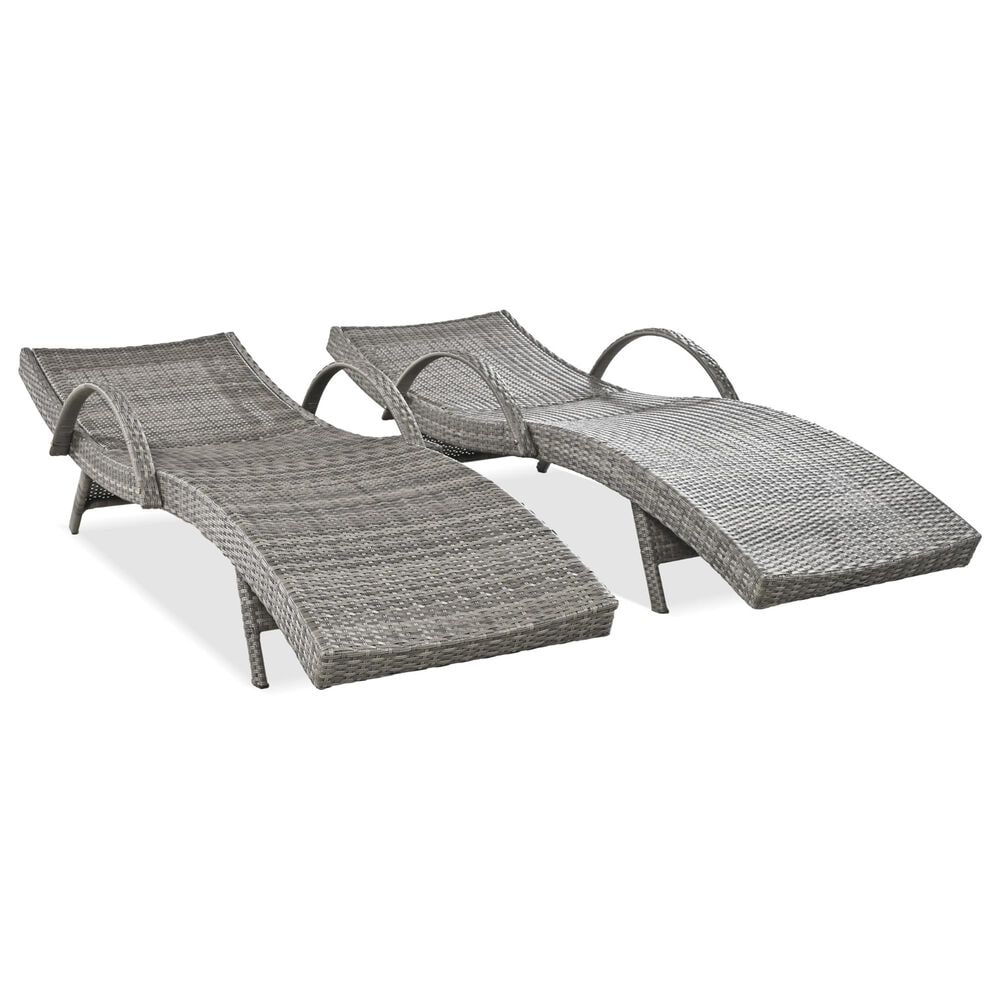 HOMLUX Outdoor Chaise Lounge in Grey (Set of 2), , large