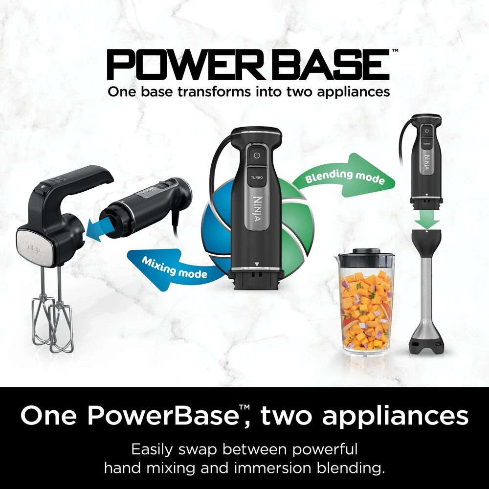 Ninja 5-Speed Foodi Power Mixer System Hand Blender Combo in Black, , large