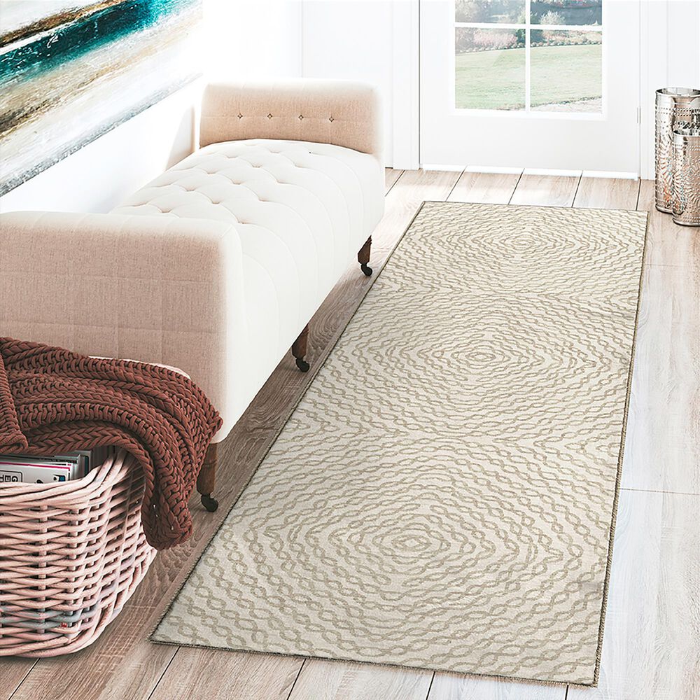 Dalyn Rug Company Brisbane Geometric 2&#39;3&quot; x 7&#39;6&quot; Ivory Runner, , large