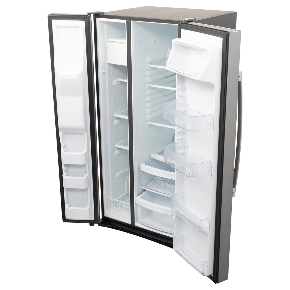 GE Appliances 23 Cu. Ft. Side by Side Refrigerator with External Dispenser in Fingerprint Resistant Stainless Steel, , large