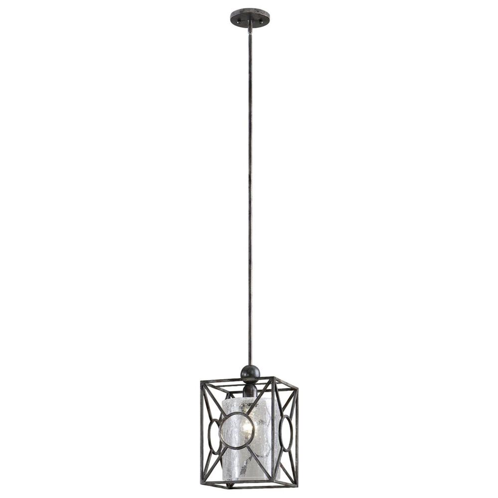 Uttermost Arbela 1 Light Mini Pendant in Black/Gray, , large