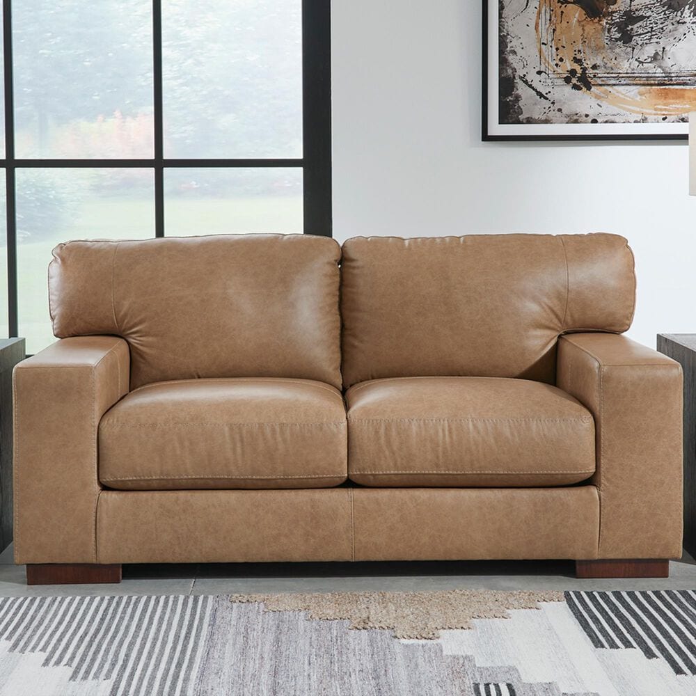 Signature Design by Ashley Lombardia Stationary Loveseat in Tumbleweed, , large