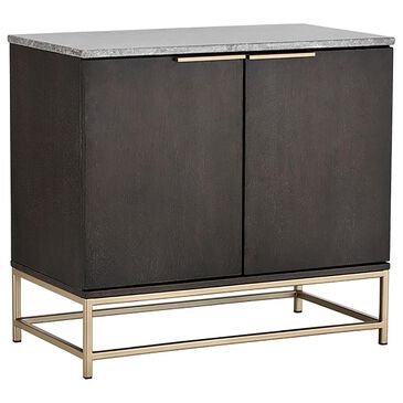 Sunpan Trading & Importing Artezia Rebel Sideboard with Marble Top in Brushed Gold, Charcoal Grey and Light Grey, , large