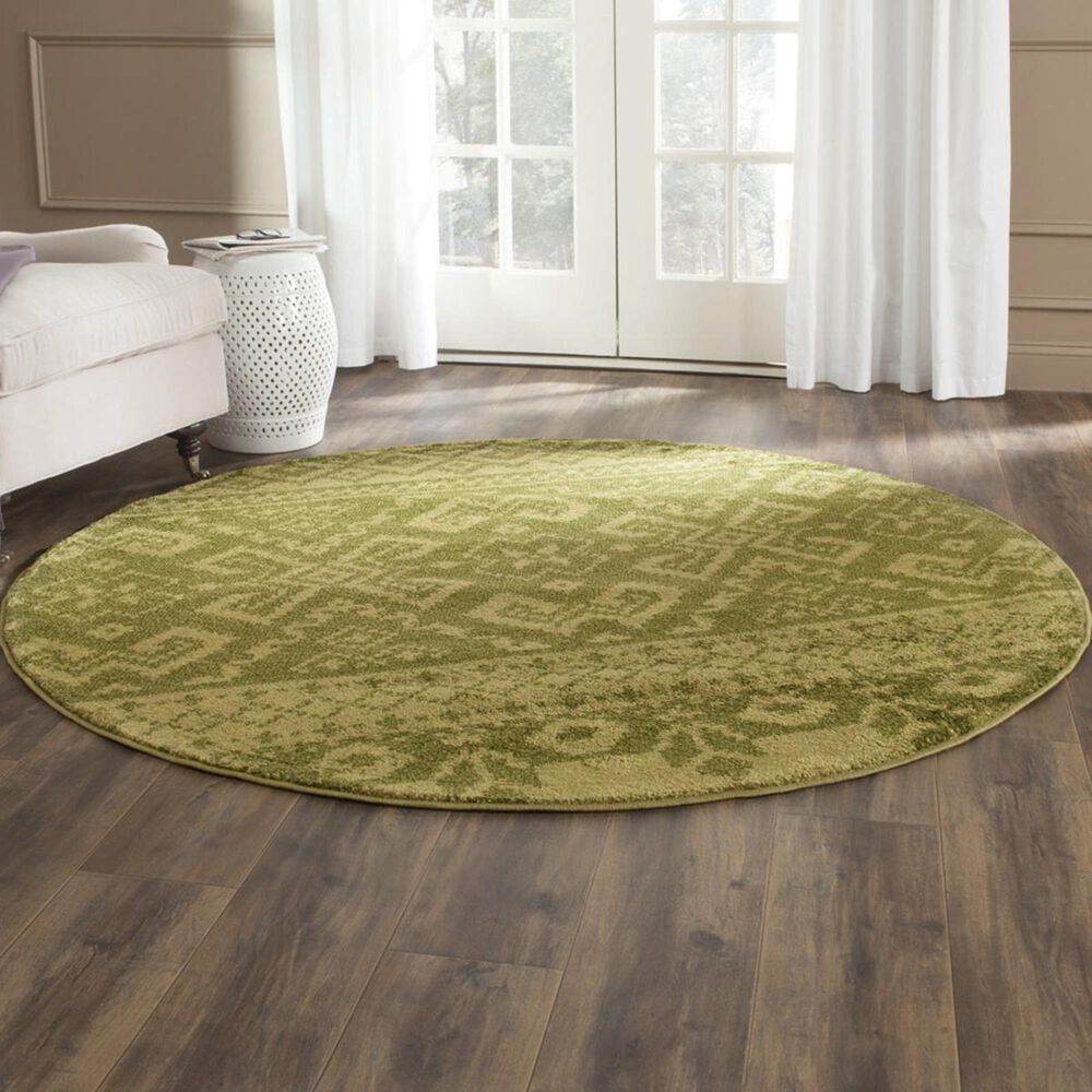 Safavieh Adirondack ADR107D 6" Round Green and Dark Green Area Rug, , large