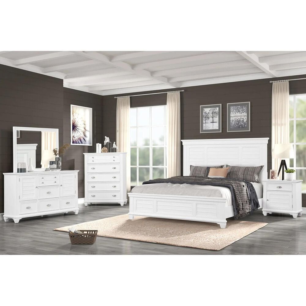 New Heritage Jamestown Landscape Mirror in White, , large