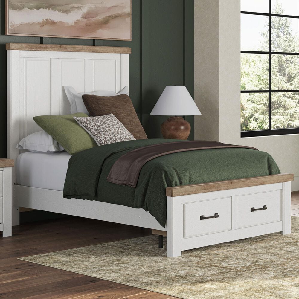 Ashley Savonport Full Storage Panel Bed in White and Brown, , large