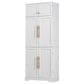 HOMLUX HOMLUX 78.2" Tall Farmhouse Kitchen Pantry Cabinet with 8 Door Shelves, Storage Cabinet with 4 Adjustable Shelves, Hidden Drawer, Wine Rack, Versatile Cupboard for Kitchen, Dining & Bathroom, Retro White, , large