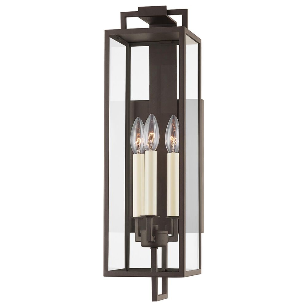 Troy Lighting Beckham 3-Light Exterior Wall Sconce in Textured Bronze, , large