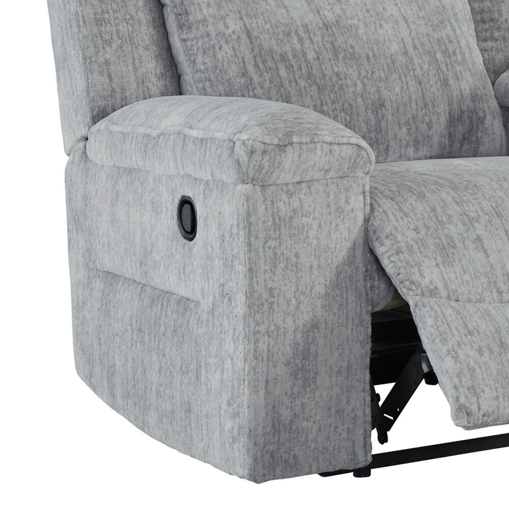 Ashley Buntington Double Manual Reclining Loveseat in Pewter, , large