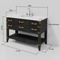 Lexora Home Norwalk 48" Single Bathroom Vanity in Brown Oak with White Cultured Marble Top and Rectangular Sink, , large