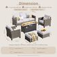 HOMLUX 6-Piece Outdoor Sofa Set in Gray, , large