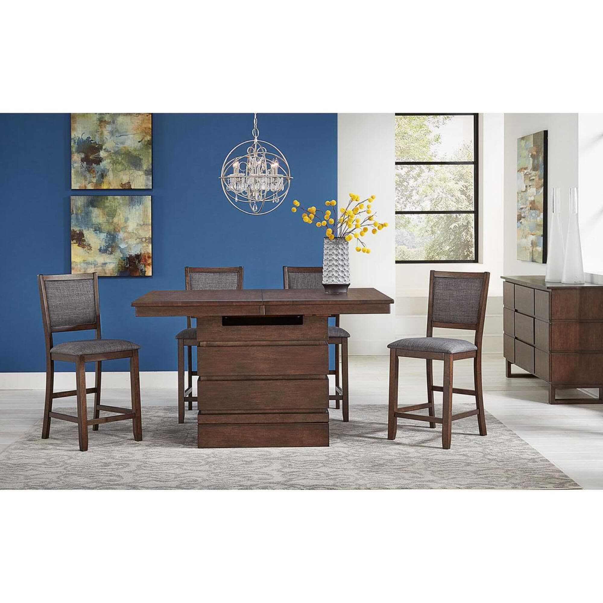 Adjustable counter top height table