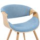Armen Living Butterfly Arm Chair with Blue Upholstery in Oak, , large