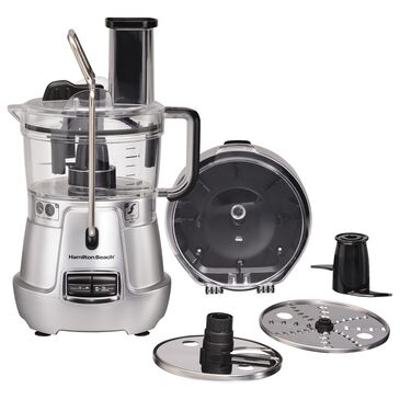 Hamilton Beach 8-Cup Stack and Snap Food Processor with Bowl Scraper and Adjustable Slicing in Silver, , large