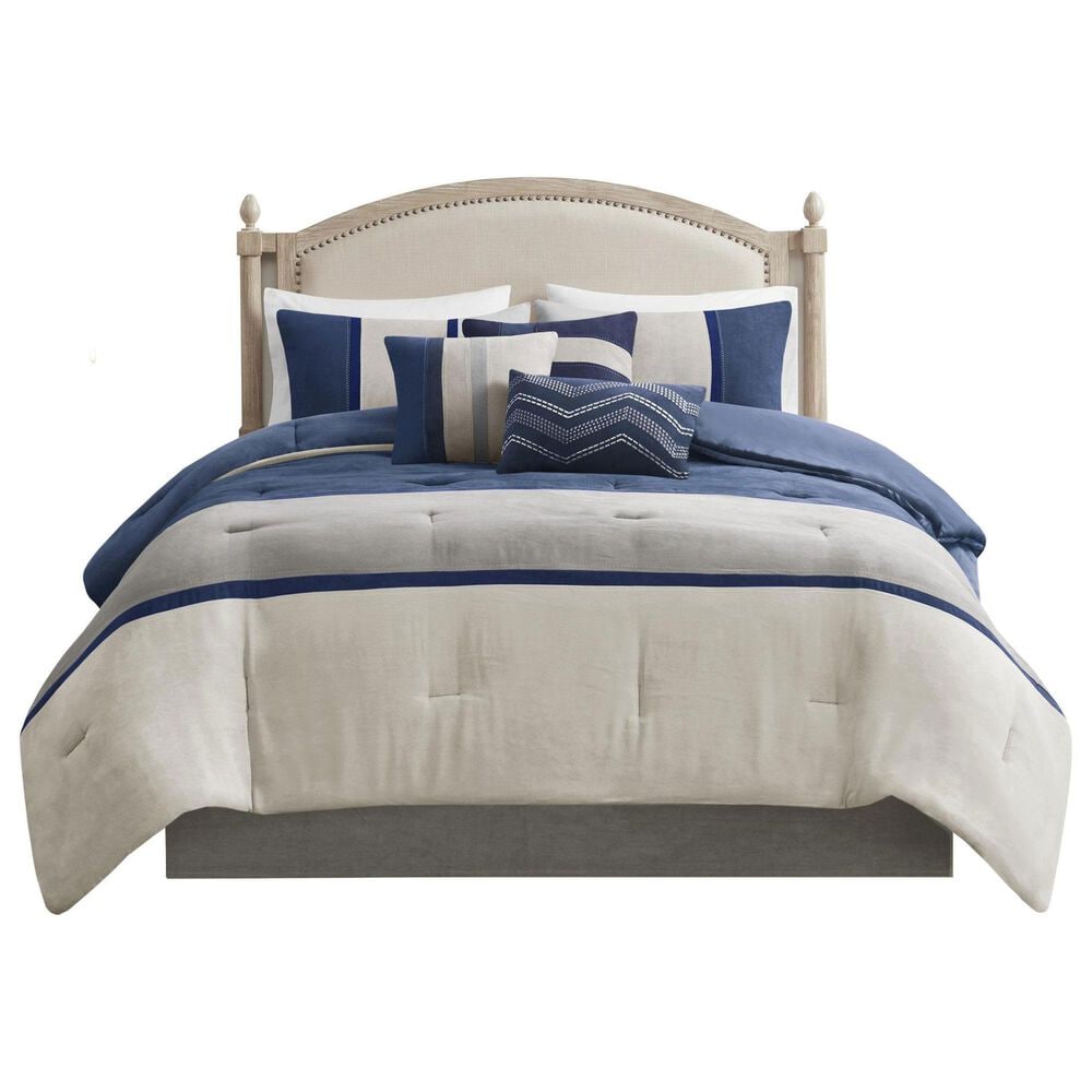 Hampton Park Palisades 7-Piece Queen Comforter Set in Blue, , large
