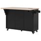 HOMLUX 56.5"" Kitchen Island with Drop Leaf in Black and Natural, , large