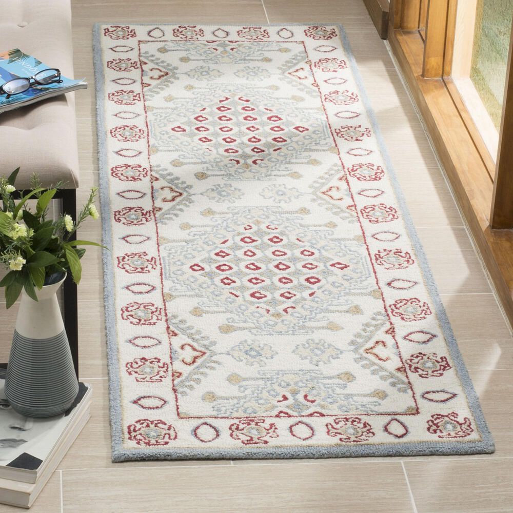 Safavieh Micro-Loop 2&#39;3&quot; x 7&#39; Ivory and Red Runner, , large