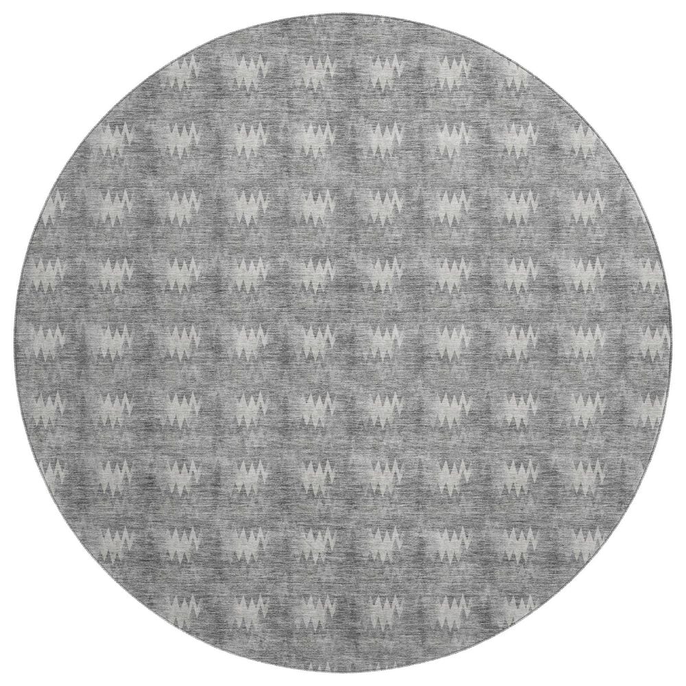 Dalyn Rug Company Soft Essentials Chevron Gray 8" Round Area Rug, , large